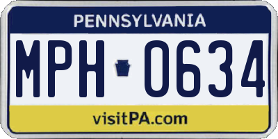 PA license plate MPH0634