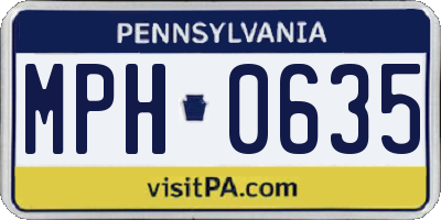 PA license plate MPH0635