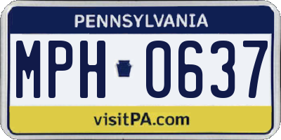 PA license plate MPH0637
