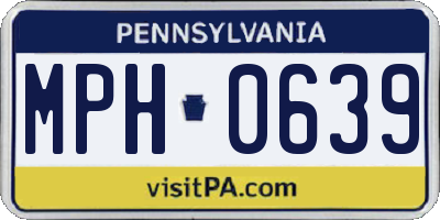 PA license plate MPH0639
