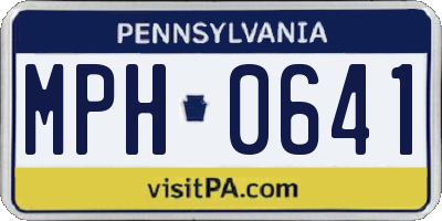 PA license plate MPH0641