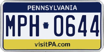PA license plate MPH0644