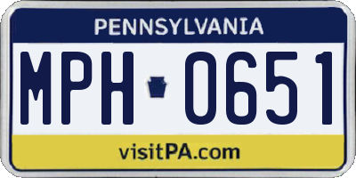 PA license plate MPH0651