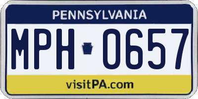PA license plate MPH0657