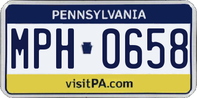 PA license plate MPH0658