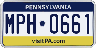 PA license plate MPH0661