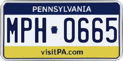PA license plate MPH0665