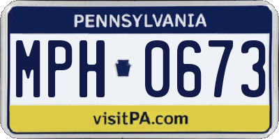 PA license plate MPH0673