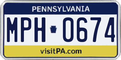 PA license plate MPH0674