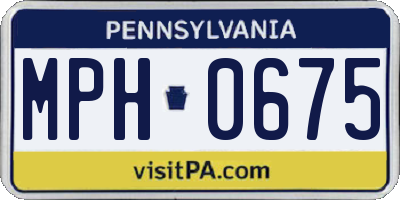 PA license plate MPH0675