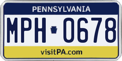 PA license plate MPH0678