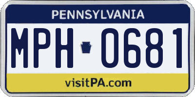 PA license plate MPH0681
