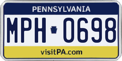 PA license plate MPH0698