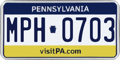 PA license plate MPH0703