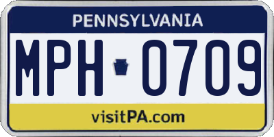 PA license plate MPH0709