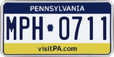 PA license plate MPH0711