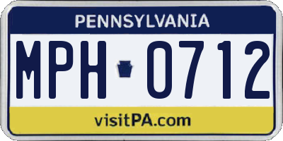 PA license plate MPH0712