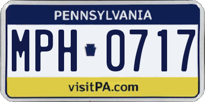 PA license plate MPH0717