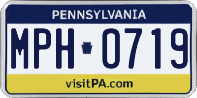 PA license plate MPH0719