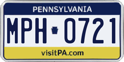 PA license plate MPH0721