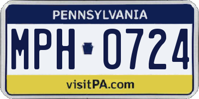 PA license plate MPH0724