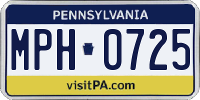PA license plate MPH0725