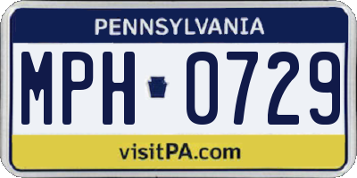 PA license plate MPH0729