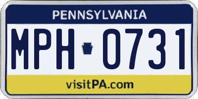 PA license plate MPH0731