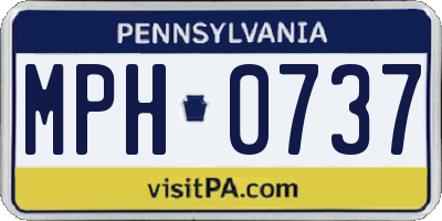 PA license plate MPH0737