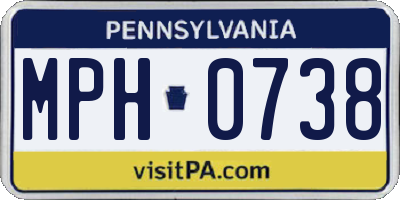 PA license plate MPH0738
