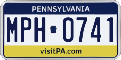 PA license plate MPH0741