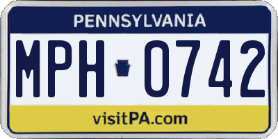 PA license plate MPH0742