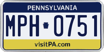 PA license plate MPH0751