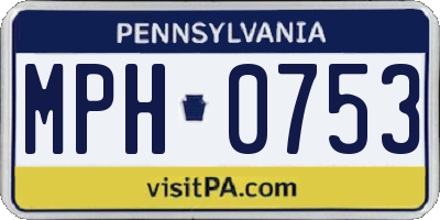 PA license plate MPH0753
