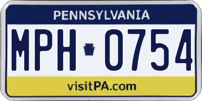 PA license plate MPH0754