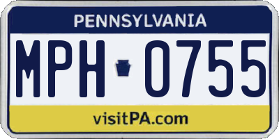PA license plate MPH0755