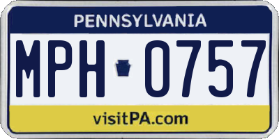 PA license plate MPH0757