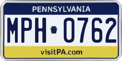 PA license plate MPH0762
