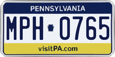 PA license plate MPH0765