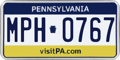 PA license plate MPH0767