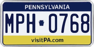 PA license plate MPH0768