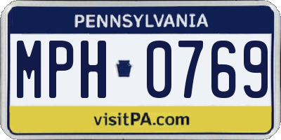 PA license plate MPH0769