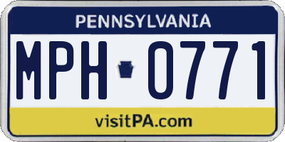 PA license plate MPH0771