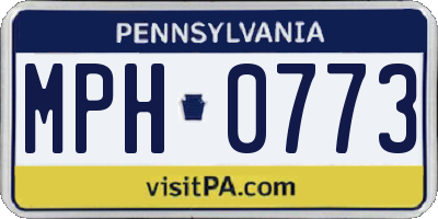 PA license plate MPH0773