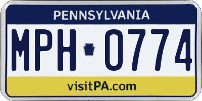 PA license plate MPH0774