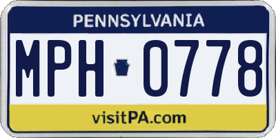 PA license plate MPH0778