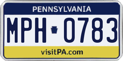 PA license plate MPH0783