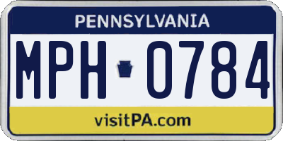 PA license plate MPH0784