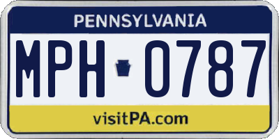 PA license plate MPH0787