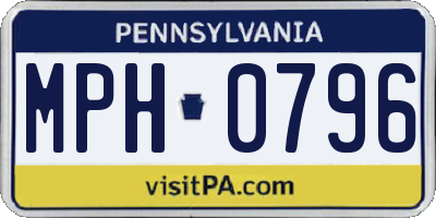 PA license plate MPH0796